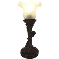 Clayre & Eef Schreibtischlampe Ø 12x31 cm Weiß Polyresin