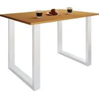 VCM Holzesstisch | H. 76 x B. 110 x T. 80 cm | hochwertiges und massives Fußgestell | Füße aus Eisen | Küchentisch - Xona U
