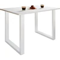 VCM Holzesstisch | H. 76 x B. 140 x T. 80 cm | hochwertiges und massives Fußgestell | Füße aus Eisen | Küchentisch - Xona U