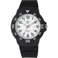 Q&Q Herrenuhr Silikon silberfarbig, 10 ATM