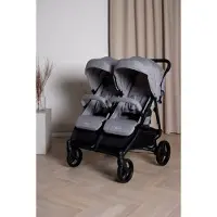 Beemoo Twin Shopper Zwillings- und Geschwisterwagen, Grey Mélange