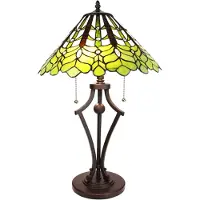 Clayre & Eef Tiffany Tischlampe Ø 41x62 cm Grün Weiß Glas