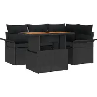vidaXL Garten-Sofa-Set 5 Stk. Schwarz