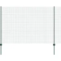 vidaXL Geschweißter Drahtzaun mit Pfosten 25 x 1,5 m Grün Netz