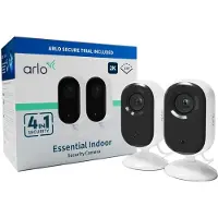 Arlo Essential 2K Indoor Überwachungskamera, 2er Set, IP-Sicherheitskamera, Drinnen, Kabellos, Tisch/Wand, Weiß, Aktivität, Ladend