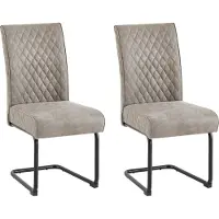 ByLiving Esszimmerstuhl 2er Set MARIA / Vintage Mikrofaser taupe / Gestell Metall schwarz / Traglast von bis zu 150 kg / mit Griff / Esszimmerstuhl / B 45, H 95, T 60 cm