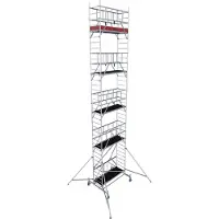 Krause Alu-Faltgerüst ProTec XS, 200 kg/m², gebremste Rollen, L 2000 x B 700 x H 10800 mm