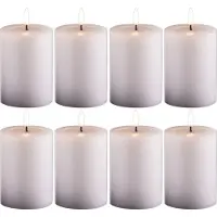 Novaliv 8 Pack kleine LED Stumpenkerze mit Timer weiss - 7,5cm ø 10cm Höhe - 2 AA Batterien nötig LED
