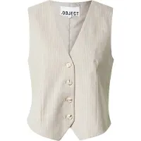 Object Gestreifte Weste Beige 40