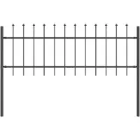 vidaXL Gartenzaun WOERDEN 1,7 x 0,6 m Pulverbeschichteter Stahl Grau