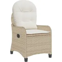 vidaXL Liegestuhl mit Kissen Beige 56 x 66 x 95 cm Poly-Rattan