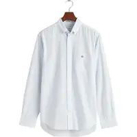 Gant für Herren. 3000140 Banker Stripe blau Regular Fit Popeline Hemd (S), Lässig, Baumwolle, Langarm