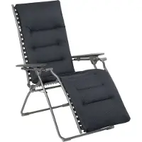 Lafuma Relaxsessel Evolution, Be Comfort, klappbarer Gartenstuhl, stufenlos verstellbar, 117 x 85 x 70 cm, Stahl / Textilene, dunkelgrau