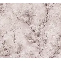 Living Walls Vliestapete "New Walls Cosy & Relax mit Kirschblüten", rosa, B:0,53m L:10,05m, Vinyl, Vlies, Tapeten, Vliestapete, Tapete Wald Tapeten Wohnzimmer Schlafzimmer Küche modern Design Optik
