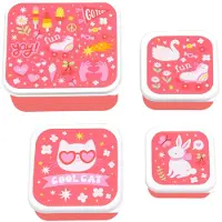 A Little Lovely Company Brotdosen-Set - 4 st. - Fun - - One Size - Brotdosen