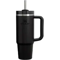 Stanley Quencher H2.O FlowState Edelstahl-Wasserflasche mit Strohhalm, Schwarz 2.0, 890 ml