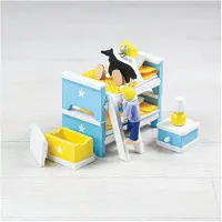 Tidlo Puppenhausmöbel aus Holz, Kinderzimmer, 3-teilig.