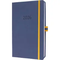 Sigel Wochenkalender Linescape 2026 DE L2606, A5, 176 Seiten, 53 Wochen, 2 Seiten für je 1 Woche, FSC-Papier/Kunststoff, blau-gelb