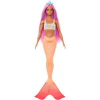 Barbie A Touch of Magic Meerjungfrau-Puppe mit pinkfarbenem Haar, weicher orangefarbener Schwanzflosse und Haarband, Modepuppe, Weiblich, 3 Jahr(e), Mädchen, 323,9 mm, 248 g