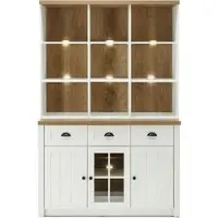 Furn.Design Buffetschrank "Seyne" in weiß Pinie und Eiche hell Landhaus Buffet 130 x 198 cm