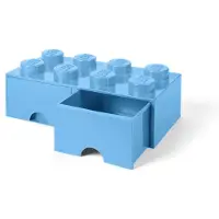 LEGO Aufbewahrungsstein mit Schubfächern in Hellblau