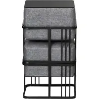 En.casa Multifunktionaler stapelbarer Sitzhocker Tas 2er Set quadratisch Dunkelgrau