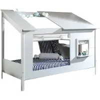 Vipack Baumhaus Bett 90 x 200 cm Liegefläche offenes Dach Weiß lackiert Weiß
