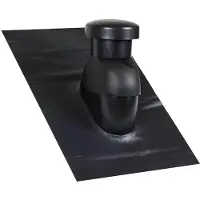 Easy Flex Roofing Universal ventilationshætte 160 med påmonteret Sabetoflex inddækning, Ø160 mm til taghældning 5-45°, sort med kondensisoleret rør.