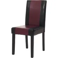Mendler Esszimmerstuhl Littau, Küchenstuhl Stuhl, Kunstleder schwarz/rot, dunkle Beine