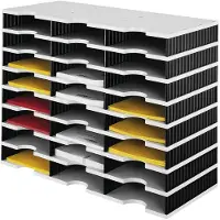 Styro Sortierstation styrodoc Standard SET, DIN C4, 8 Etagen/3-reihig/24 Fächer, grau/schwarz