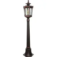 Licht-Erlebnisse Wegeleuchte Außen AMUR Bronze Antik Aluminium Glas E27 Rustikale Stehlampe Garten Hof