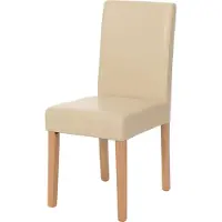Mendler Esszimmerstuhl Littau, Küchenstuhl Stuhl, Kunstleder creme, helle Beine