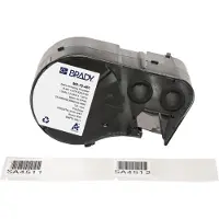 Brady M5-75-461, Polyester, Schwarz auf weiss/Transparent, 25.40 x 25.40(66.68) mm, selbstlaminiere