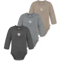Normani 3er Pack Baby Merino Langarmbody „Tuai" - 9403