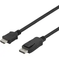 Deltaco Kabelis DisplayPort to HDMI, 4K UHD,, juodas / DP-3030-K / 00110013