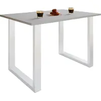 VCM Holzesstisch | H. 76 x B. 140 x T. 80 cm | hochwertiges und massives Fußgestell | Füße aus Eisen | Küchentisch - Xona U