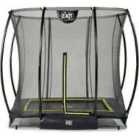 Exit Silhouette Trampolin 153x214cm, mit Sicherheitsnetz, Bodentrampolin, Rechteckig, für Kinder, Schwarz