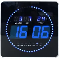 Unilux LED-Wanduhr FLO LED, mit Datum/Temperatur, schwarz