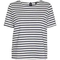 Vero Moda Rundhalsshirt "VMABBY SS ZIP TOP JRS NOOS" Materialmix, regular fit