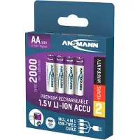 Ansmann Akku Mignon AA Typ-C Anschluss Li-Ion 1800mAh 1,5V, 4 Stück