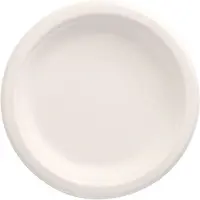 Papstar 50 Teller, Zuckerrohr "pure" ungeteilt Ø 15 cm · 2 cm weiss