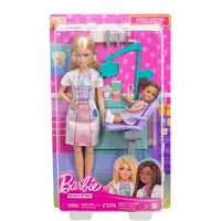 Mattel Barbie Zahnärztin-Puppe (mit 1 Kinderpuppe und Accessoires)