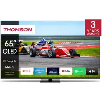 Thomson Q70 Series 65" QLED GOOGLE TV filigranes Rahmen-design, 165,1 cm (65"), 3840 x 2160 Pixel, QLED Pro, Smart-TV, WLAN, Schwarz