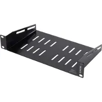 Deltaco 10-33HYL, Rack shelf, Black, SPCC, 1U, 25.4 cm (10"), 250 mm