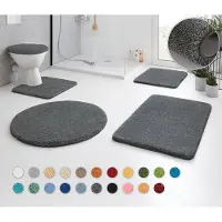 Kleine wolke Badematte "RELAX", rutschhemmend beschichtet, fußbodenheizungsgeeignet, Badteppich, Uni Farben, rechteckig, rund & als Set erhältlich