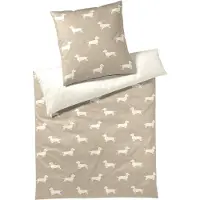 Elegante Mako-Satin-Kissenbezug einzeln Dogs Farbe Natur-Beige Größe 80x80