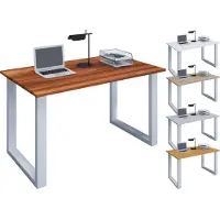 VCM Holz Schreibtisch | H. 76 x B. 110 x T. 80 cm | Computertisch schlicht | Füße aus hochwertigem Metall | Arbeitstisch | Büromöbel - Lona U