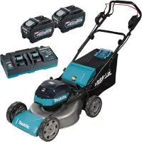 Makita Akku-Rasenmäher, 40 V max., 48 cm, 62 l, 1.900 W, inkl. Akku + Doppel-Schnellladeger.