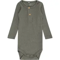 Name it Body l/ä - Noos - Rib - NbmKab - Dusty Olive - - 1 Jahr (80) - Body L/Ä