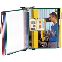 Tarifold Sichttafelsystem, Wandhalter, Metall + Sichttafeln, PVC, für DIN A4, 10 Stück, farbsortiert